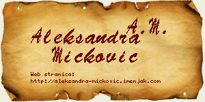 Aleksandra Micković vizit kartica